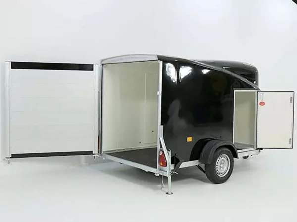 Debon Kofferanhänger Cargo 1300 Vollpoly 150x290cm H:160cm|Tür|schwarz – Bild 3