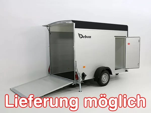 Debon Kofferanhänger C300 148x295cm H:190cm 1,3t|Alu|Polybug|Tür|schwarz – Bild 7