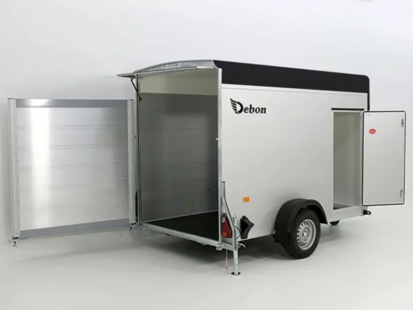 Debon Kofferanhänger C300 148x295cm H:190cm 1,3t|Alu|Polybug|Tür|schwarz – Bild 8