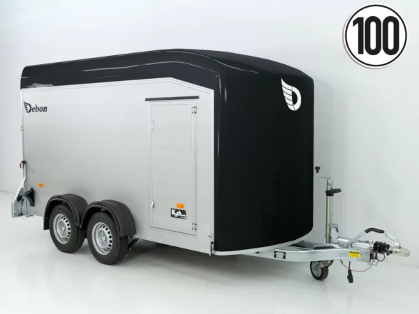 Debon Kofferanhänger Roadster Alu C700 179x378 H201 2,6t|Alu|Polybug|Tür|schwarz – Bild 2