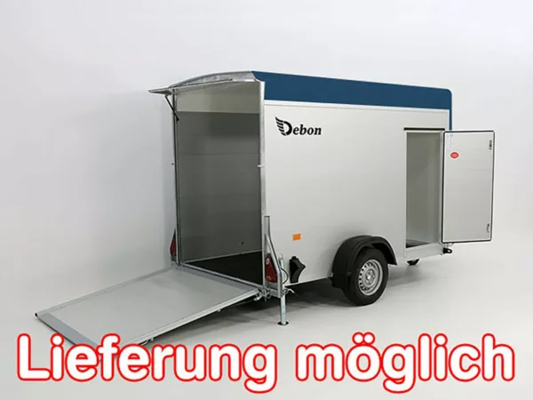 Debon Kofferanhänger C300 148x295cm H:190cm 1,3t|Alu, Polybug|Tür|blau – Bild 7