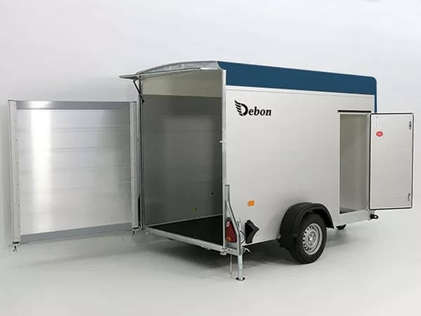 Debon Kofferanhänger C300 148x295cm H:190cm 1,3t|Alu, Polybug|Tür|blau – Bild 8