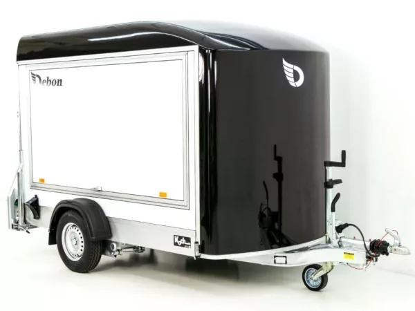 Debon Kofferanhänger C300 Sandwich 148x295cm H:190cm 1,3t|Alu|Polybug|Tür|Klappe|schwarz – Bild 5
