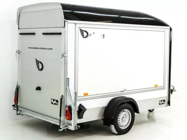 Debon Kofferanhänger C300 Sandwich 148x295cm H:190cm 1,3t|Alu|Polybug|Tür|Klappe|schwarz – Bild 7