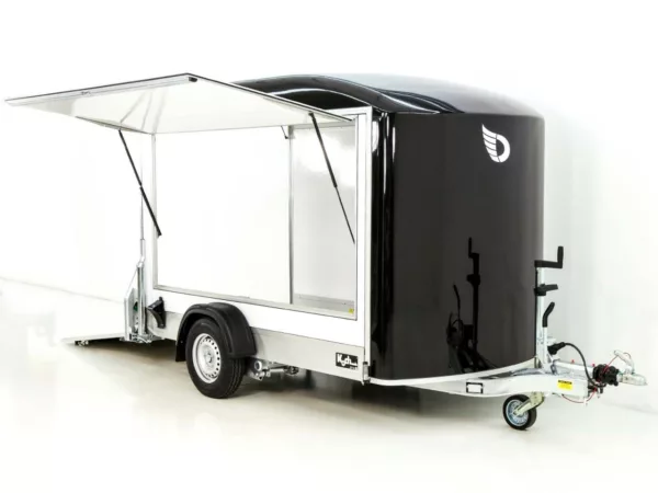Debon Kofferanhänger C300 Sandwich 148x295cm H:190cm 1,3t|Alu|Polybug|Tür|Klappe|schwarz – Bild 9