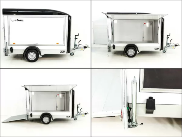 Debon Kofferanhänger C300 Sandwich 148x295cm H:190cm 1,3t|Alu|Polybug|Tür|Klappe|schwarz – Bild 10