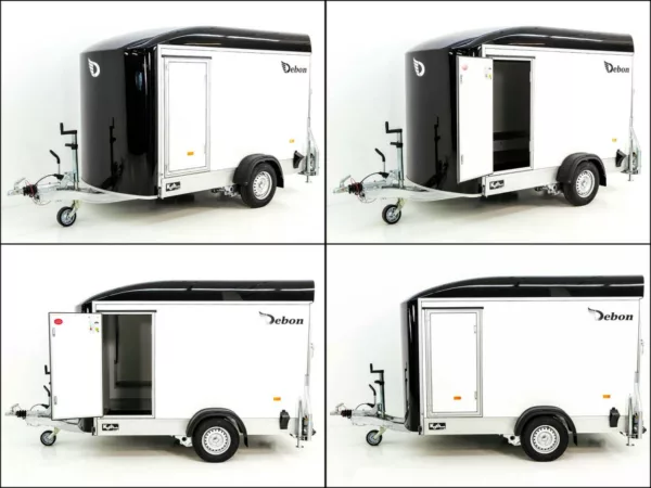 Debon Kofferanhänger C300 Sandwich 148x295cm H:190cm 1,3t|Alu|Polybug|Tür|Klappe|schwarz – Bild 11