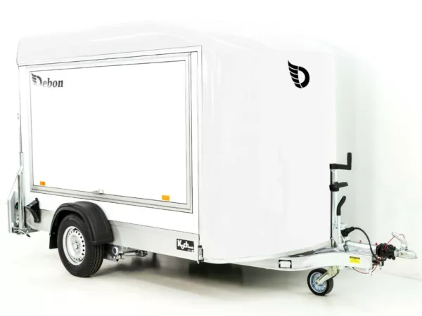 Debon Kofferanhänger C300 Sandwich 148x295cm H:190cm 1,3t|Alu|Polybug|Tür|Klappe|weiß – Bild 5