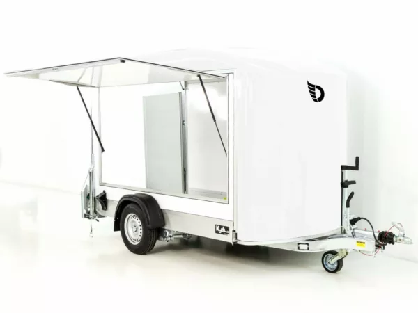 Debon Kofferanhänger C300 Sandwich 148x295cm H:190cm 1,3t|Alu|Polybug|Tür|Klappe|weiß – Bild 6