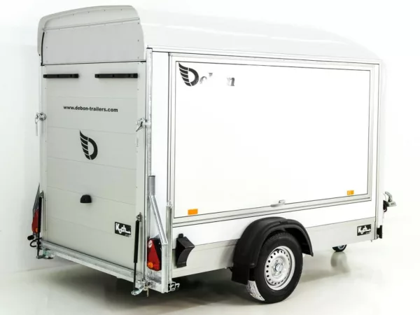 Debon Kofferanhänger C300 Sandwich 148x295cm H:190cm 1,3t|Alu|Polybug|Tür|Klappe|weiß – Bild 7