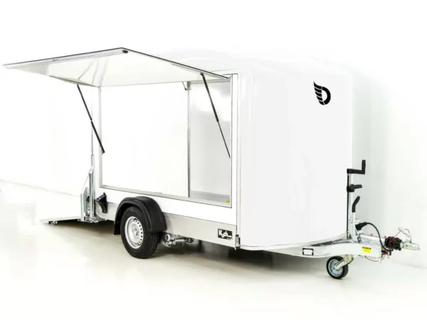 Debon Kofferanhänger C300 Sandwich 148x295cm H:190cm 1,3t|Alu|Polybug|Tür|Klappe|weiß – Bild 9