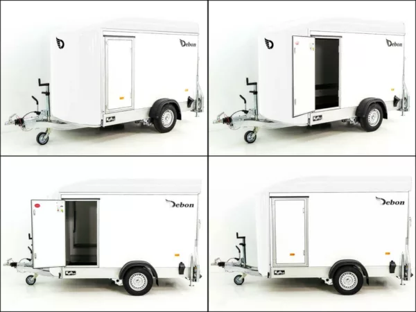 Debon Kofferanhänger C300 Sandwich 148x295cm H:190cm 1,3t|Alu|Polybug|Tür|Klappe|weiß – Bild 11