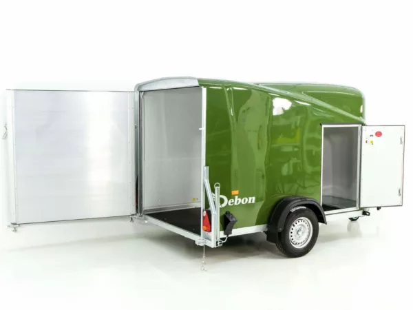 Debon Kofferanhänger Cargo 1300 Vollpoly 150x290cm H:160cm|Tür|olivgrün – Bild 3