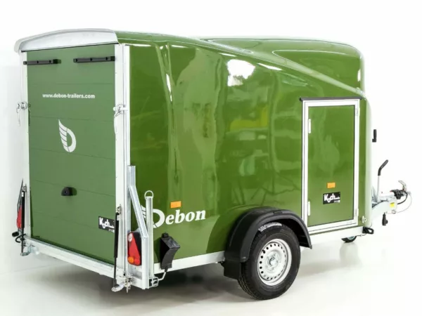 Debon Kofferanhänger Cargo 1300 Vollpoly 150x290cm H:160cm|Tür|olivgrün – Bild 6