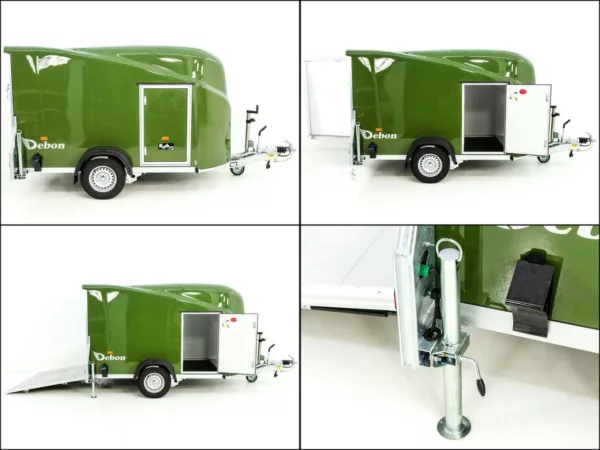 Debon Kofferanhänger Cargo 1300 Vollpoly 150x290cm H:160cm|Tür|olivgrün – Bild 11