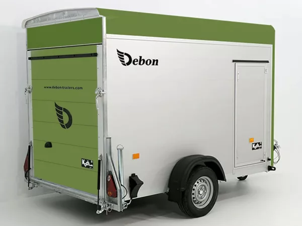 Debon Kofferanhänger C300 148x295cm H:190cm 1,3t Alu, Polybug|Tür|olivgrün – Bild 5