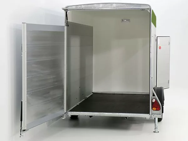Debon Kofferanhänger C300 148x295cm H:190cm 1,3t Alu, Polybug|Tür|olivgrün – Bild 7