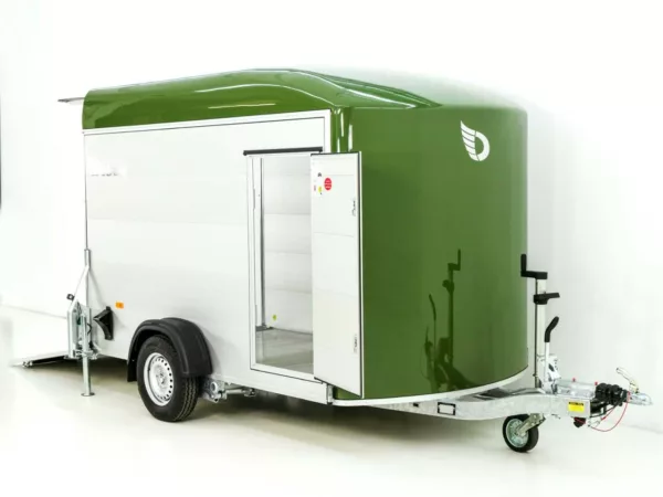 Debon Kofferanhänger C400 164x315cm H:200cm 1,3t|Alu, Polybug|Tür|olivgrün – Bild 6