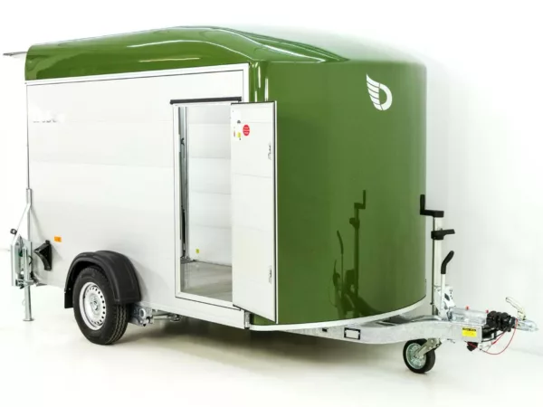 Debon Kofferanhänger C400 164x315cm H:200cm 1,3t|Alu, Polybug|Tür|olivgrün – Bild 7