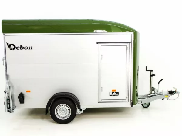 Debon Kofferanhänger C400 164x315cm H:200cm 1,3t|Alu, Polybug|Tür|olivgrün – Bild 8