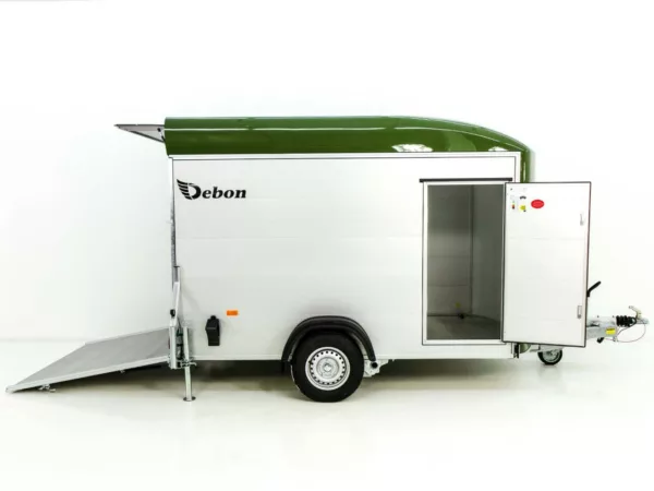 Debon Kofferanhänger C400 164x315cm H:200cm 1,3t|Alu, Polybug|Tür|olivgrün – Bild 10