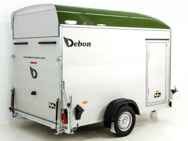Debon Kofferanhänger C400 164x315cm H:200cm 1,3t|Alu, Polybug|Tür|olivgrün – Bild 11