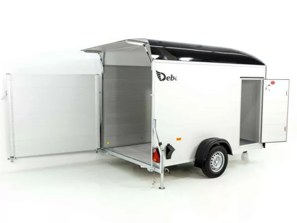 Debon Kofferanhänger C400 164x315cm H:200cm 1,3t|Alu, Polybug|Tür|schwarz – Bild 3