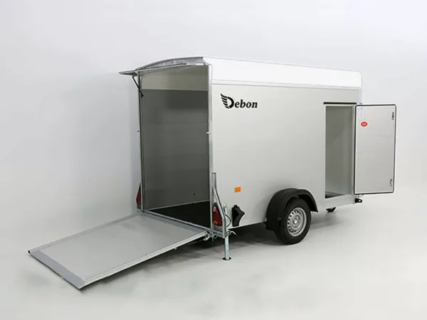 Debon Kofferanhänger C300 148x295cm H:190cm 1,3t|Alu, Polybug|Tür|weiß – Bild 6