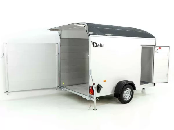 Debon Kofferanhänger C400 164x315cm H:200cm 1,3t|Alu, Polybug|Tür|grau – Bild 3