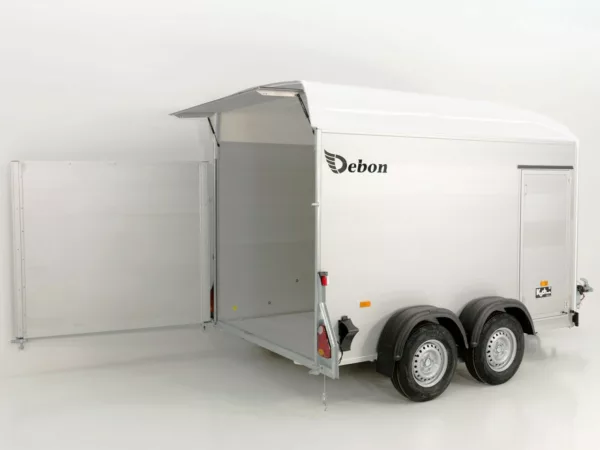 Debon Kofferanhänger C500 164x300cm H:200cm 2,0t|Alu|Polybug|Tür|weiß – Bild 3