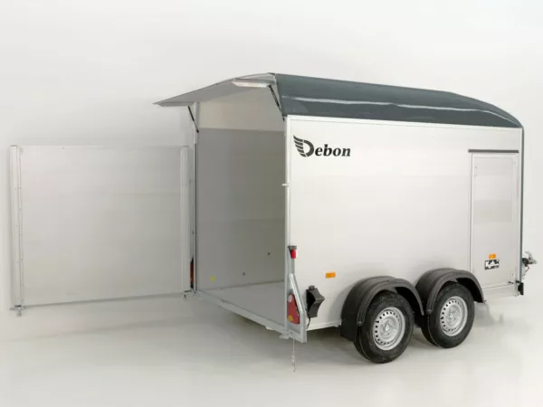 Debon Kofferanhänger C500 164x300cm H:200cm 2,6t|Alu|Polybug|Tür|grau – Bild 3