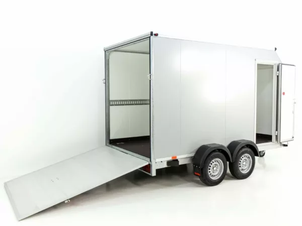 Vezeko Kofferanhänger 184x355cm Höhe:205cm 2,7t|45°|Tür|Rampe|silber – Bild 5
