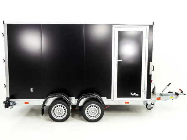 Vezeko Koffer-Absenkanhänger 157x344cm Höhe:190cm 2,7t|Tür|schwarz – Bild 6