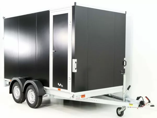 Vezeko Kofferanhänger 184x355cm Höhe:205cm 2,7t|Tür|Rampe|schwarz – Bild 3