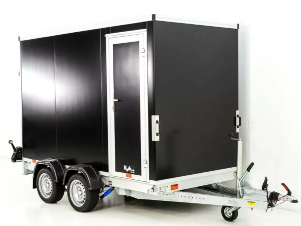 Vezeko Kofferanhänger 184x405cm Höhe:205cm 2,7t|Rampe|Tür|schwarz – Bild 3