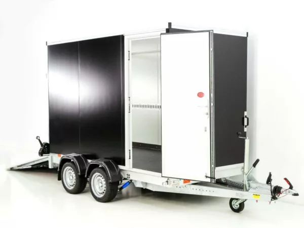 Vezeko Kofferanhänger 184x405cm Höhe:205cm 2,7t|Rampe|Tür|schwarz – Bild 5