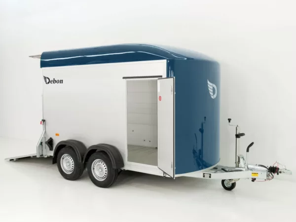 Debon Kofferanhänger C500 164x300cm H:200cm 2,6t|Alu|Polybug|Tür|blau – Bild 6