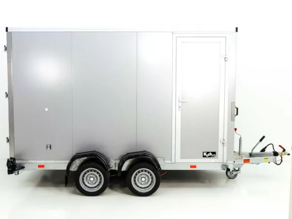 Vezeko Koffer-Absenkanhänger 157x344cm Höhe:210cm 2,7t|Tür|E-Pumpe|silber – Bild 7