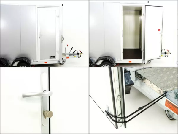 Vezeko Koffer-Absenkanhänger 157x344cm Höhe:210cm 2,7t|Tür|E-Pumpe|silber – Bild 10