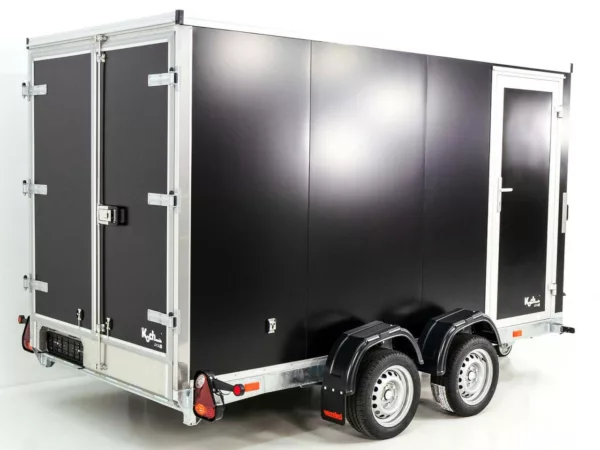 Vezeko Koffer-Absenkanhänger 157x344cm Höhe:210cm 2,7t|Tür|E-Pumpe|schwarz – Bild 8