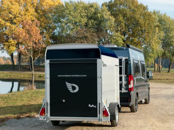 Debon Kofferanhänger C300 148x295cm H:190cm 1,3t|Alu|Polybug|Tür|schwarz – Bild 6